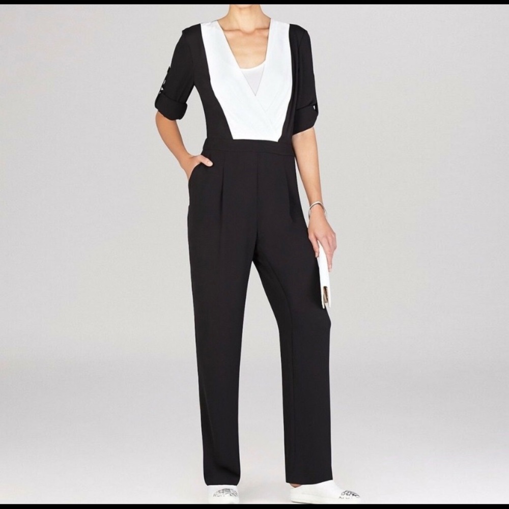 BCBG Black and white jumpsuit size 04